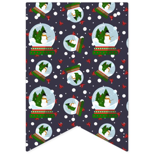 Snowman Snow Globes Wimpelkette (Zweite Fahne)