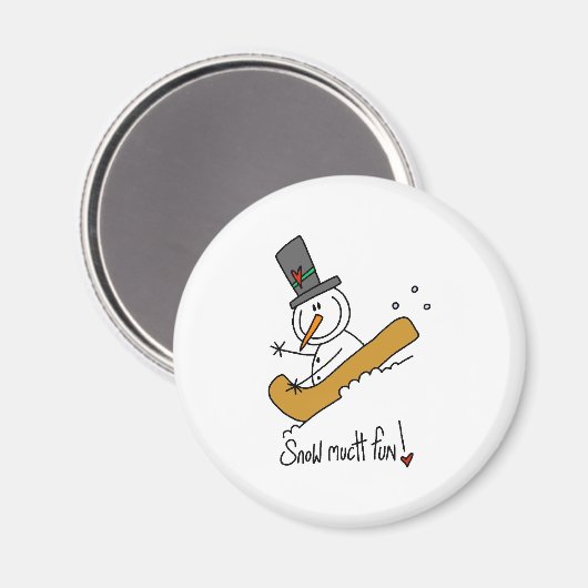 Snowman Snow Much Fun Magnet (Vorderseite/Rückseite)