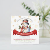 Snowman Snow Much Spaß Weihnachten Einladung (Stehend Vorderseite)