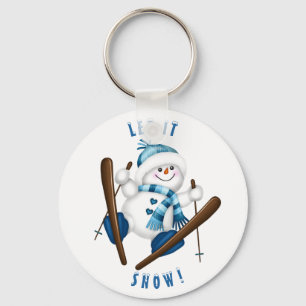 Snowman Snow Skier Snowflake Schlüsselanhänger