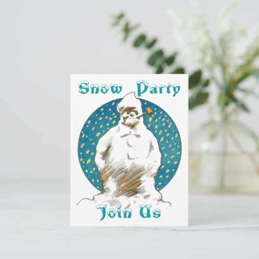 SNOWMAN SNOW WINTER FUN ~ PARTY EINLADUNG INVENT (Stehend Vorderseite)
