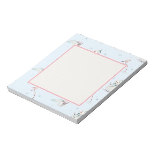 Snowman Snowball Design Notizblock (Rotiert)