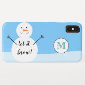 Snowman Snowball Festivals Winter Custom Monogram Case-Mate iPhone Hülle (Rückseite (Horizontal))