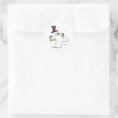 Snowman Snowball-Kampf Runder Aufkleber (Tasche)