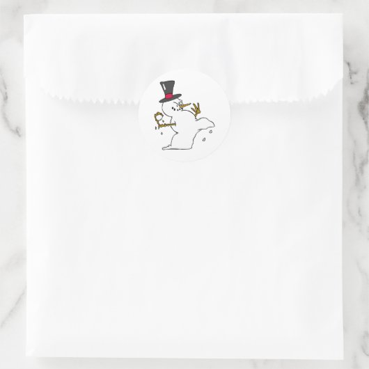 Snowman Snowball-Kampf Runder Aufkleber (Tasche)