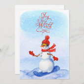 Snowman Snowboarding Watercolor Winter Weihnachten (Vorne/Hinten)