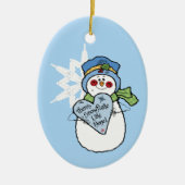 Snowman Snowflake Family Zuhause Blue Weihnachten Keramik Ornament (Vorne)