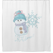 Snowman Snowflake Let it Snow Winter Duschvorhang (Vorderseite)