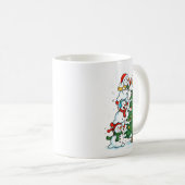 Snowman Snowflake, Merry Christmas Tree, Xmas Holi Kaffeetasse (VorderseiteRechts)