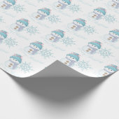 Snowman Snowflake Niedlich Winterweihnachtsfest Geschenkpapier (Ecke)