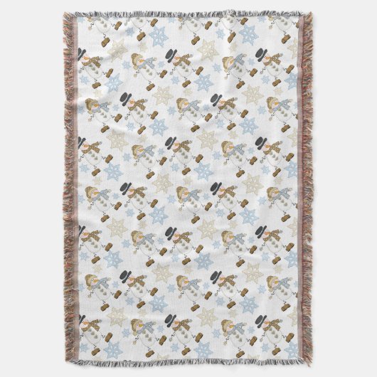 Snowman Snowflake Pattern Decke (Vorderseite Vertikal)