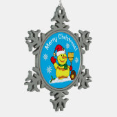 Snowman Snowflake Softball Weihnachtsschmuck Schneeflocken Zinn-Ornament (Links)