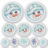 Snowman Snowflake Stickers Aufkleber (Vorderseite)