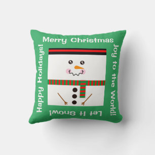 Snowman Snowflake Throw Kissen