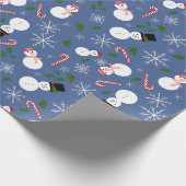 Snowman Snowflake Winter Holiday Wrapping Paper Geschenkpapier (Ecke)