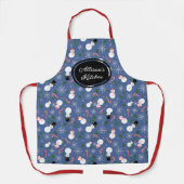 Snowman Snowflake Winter Personalisierte Weihnacht Schürze (Vorderseite)