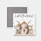 Snowman Snowflake Winterlandprimitiv Magnet (Vorderseite/Rückseite)