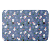 Snowman Snowflake Winterurlaub Bathmat Badematte (Vorderseite)
