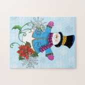 Snowman Snowflakes Poinsettia Puzzle (Horizontal)