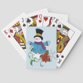 Snowman Snowflakes Poinsettia Spielkarten (Rückseite)