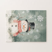 Snowman Snowflakes Spruce Sprigs Puzzle (Horizontal)