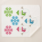 Snowman Snowflakes Winterische Wohngestaltung Nied Sherpadecke (Vorderseite (Horizontal))
