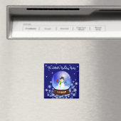 Snowman Snowglobe - Custom Holiday Party Magnet (In Situ (Geschirrspüler))