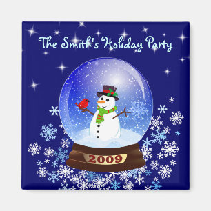 Snowman Snowglobe - kundenspezifischer Magnet