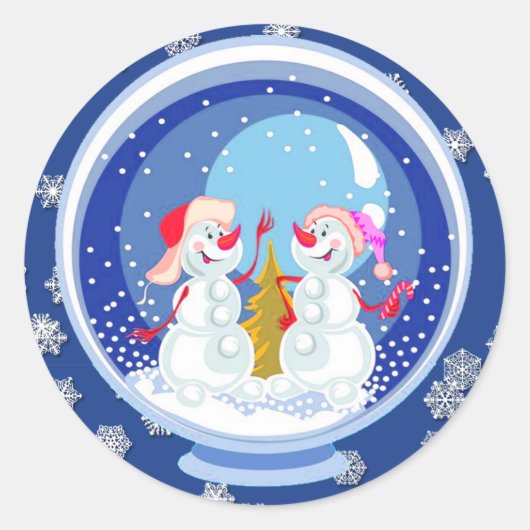 Snowman Snowglobe Stickers (Vorderseite)