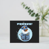 Snowman Snowmen Polizeibeamter Polizist Freeze Postkarte (Stehend Vorderseite)