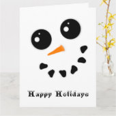 Snowman Snowomen Face Happy Holidays Falted Card Karte (Gelbe Blume)