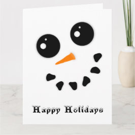 Snowman Snowomen Face Happy Holidays Falted Card Karte