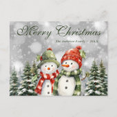 Snowman Snowy Forest Frohe Weihnachten (Vorderseite)