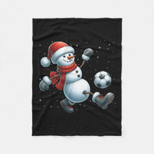 Snowman Soccer Christmas Snow Boys Girls Kinder We Fleecedecke