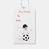 Snowman Soccer Player Geschenkanhänger (Vorderseite)