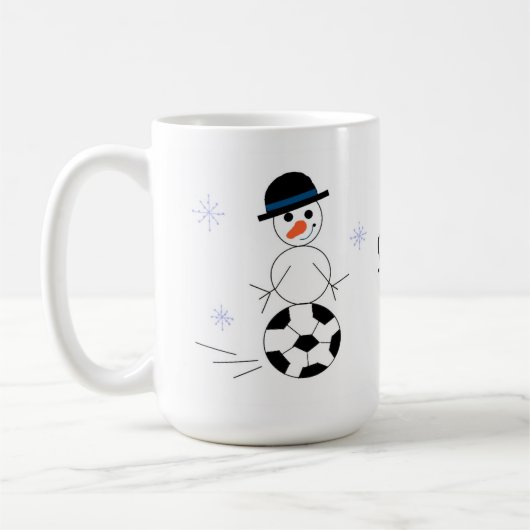 Snowman Soccer Player Kaffeetasse (Links)