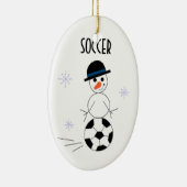 Snowman Soccer Player Keramikornament (Rechts)