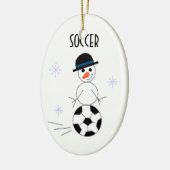 Snowman Soccer Player Keramikornament (Links)