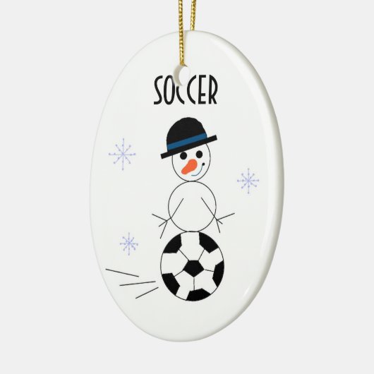 Snowman Soccer Player Keramikornament (Links)