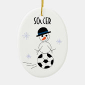 Snowman Soccer Player Keramikornament (Vorne)