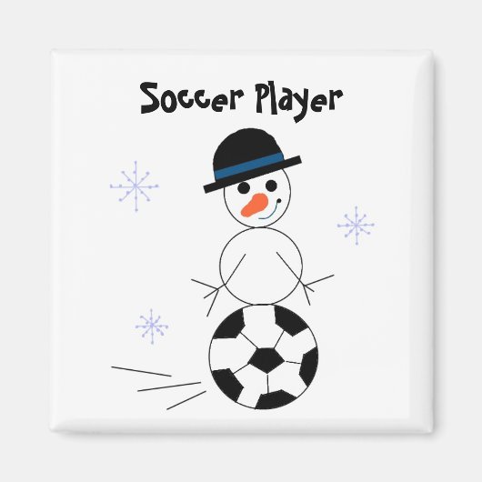 Snowman Soccer Player Magnet (Vorne)
