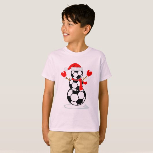 Snowman Soccer T - Shirt Funny Christmas Geschenk (Vorne ganz)