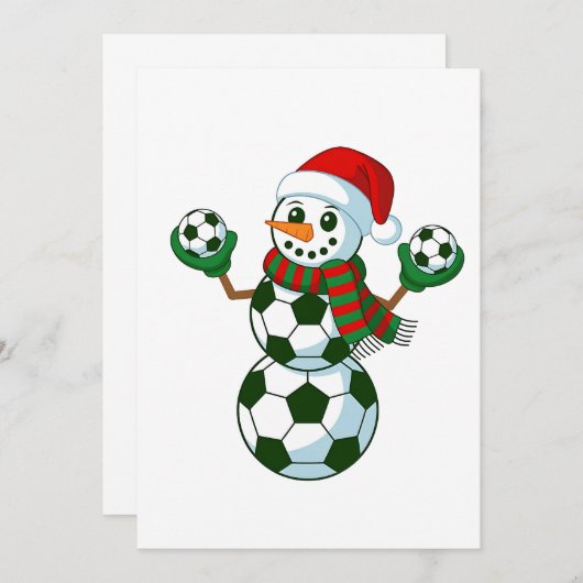 Snowman Soccer Weihnachten Sport Liebhaber Dankeskarte (Vorne/Hinten)