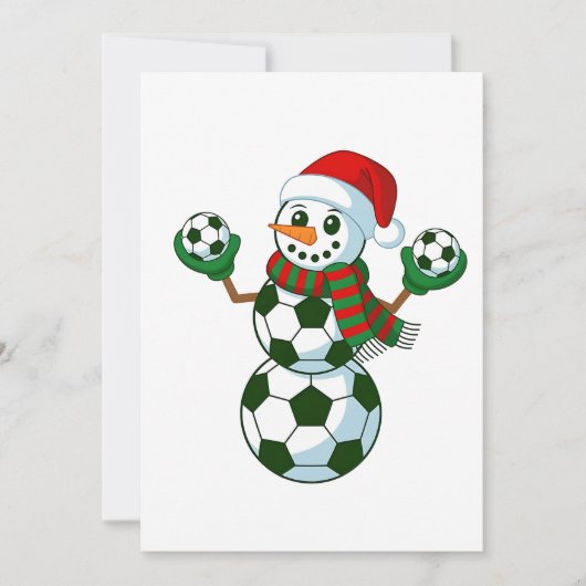 Snowman Soccer Weihnachten Sport Liebhaber Einladung (Vorderseite)