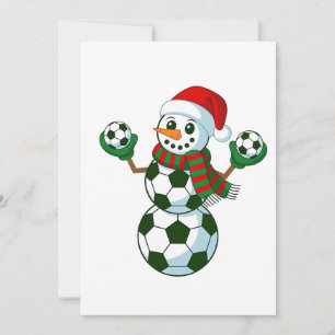 Snowman Soccer Weihnachten Sport Liebhaber Einladung