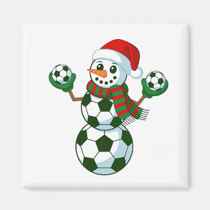 Snowman Soccer Weihnachten Sport Liebhaber Magnet