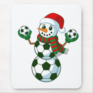 Snowman Soccer Weihnachten Sport Liebhaber Mousepad