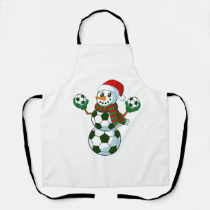 Snowman Soccer Weihnachten Sport Liebhaber Schürze