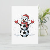 Snowman Soccer Weihnachten Weihnachtsmann Baseball Einladung (Stehend Vorderseite)