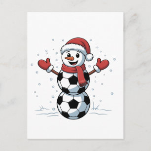 Snowman Soccer Weihnachten Weihnachtsmann Baseball Einladungspostkarte